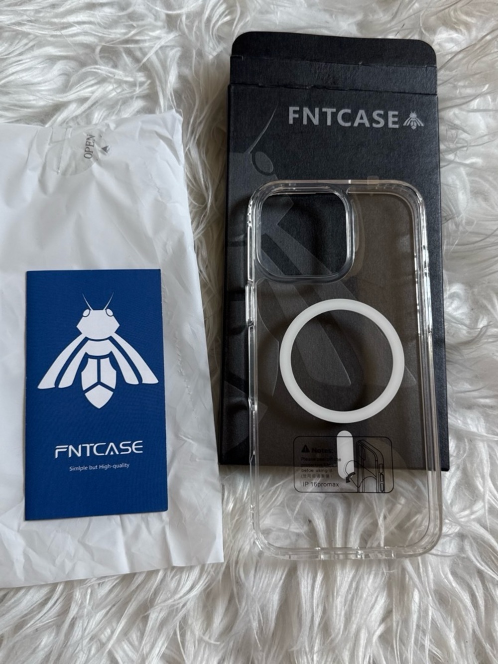 Clear iPhone 16 pro max Case with White MagSafe Ring
